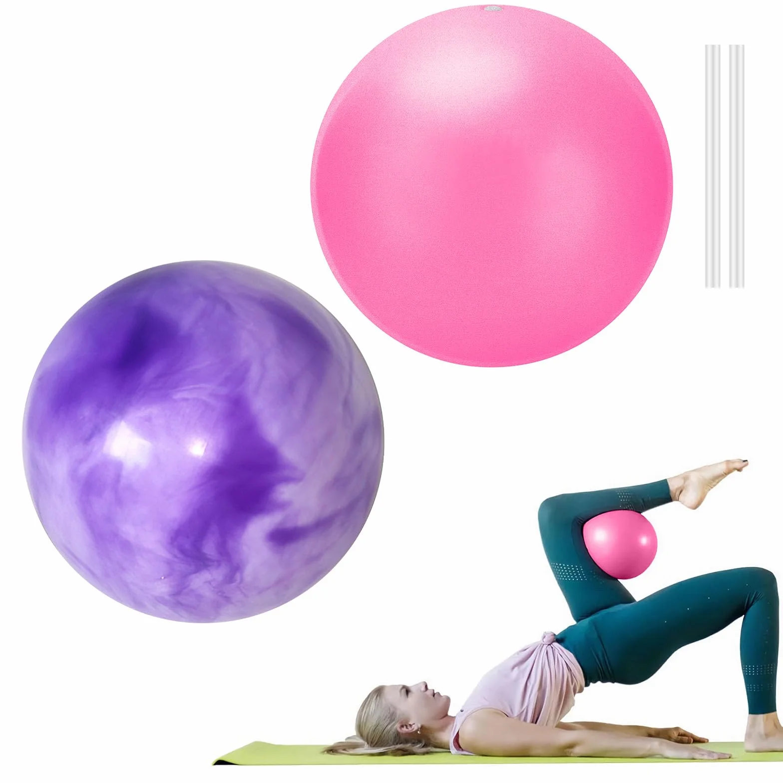 Mała piłka gimnastyczna, mała piłka do pilatesu, 20 cm, miękka piłka do fitnessu, piłka do siedzenia, miękka piłka do jogi do treningu brzucha i ramion, balansu, sportu, antypoślizgowa, super