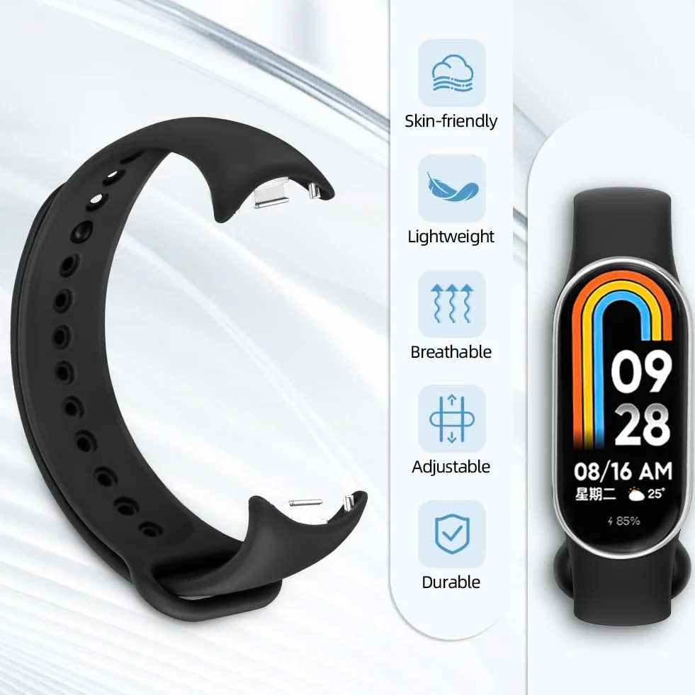 Ainiv 3-20 szt. pasków kompatybilnych z Xiaomi Mi Band 8, 9, 10, miękkie silikonowe paski zastępcze, kolorowe paski do Xiaomi Smart Band 8, 9, 10, 3 szt., pomarańczowy, czerwony, żółty, talla única