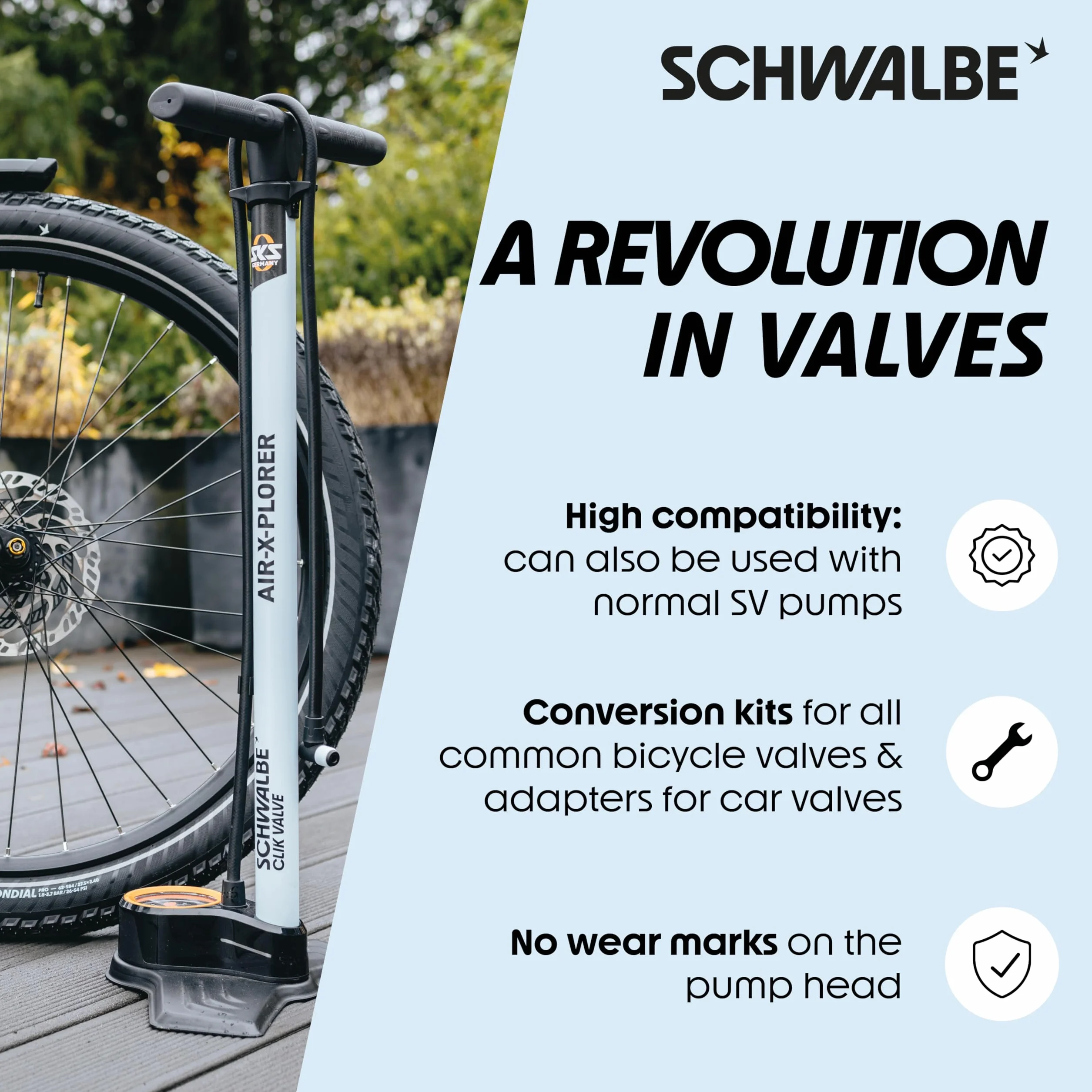 Schwalbe Clik Valve - nakładka na wentyl rowerowy, SV-SCV Conversion Kit (Valve Only)