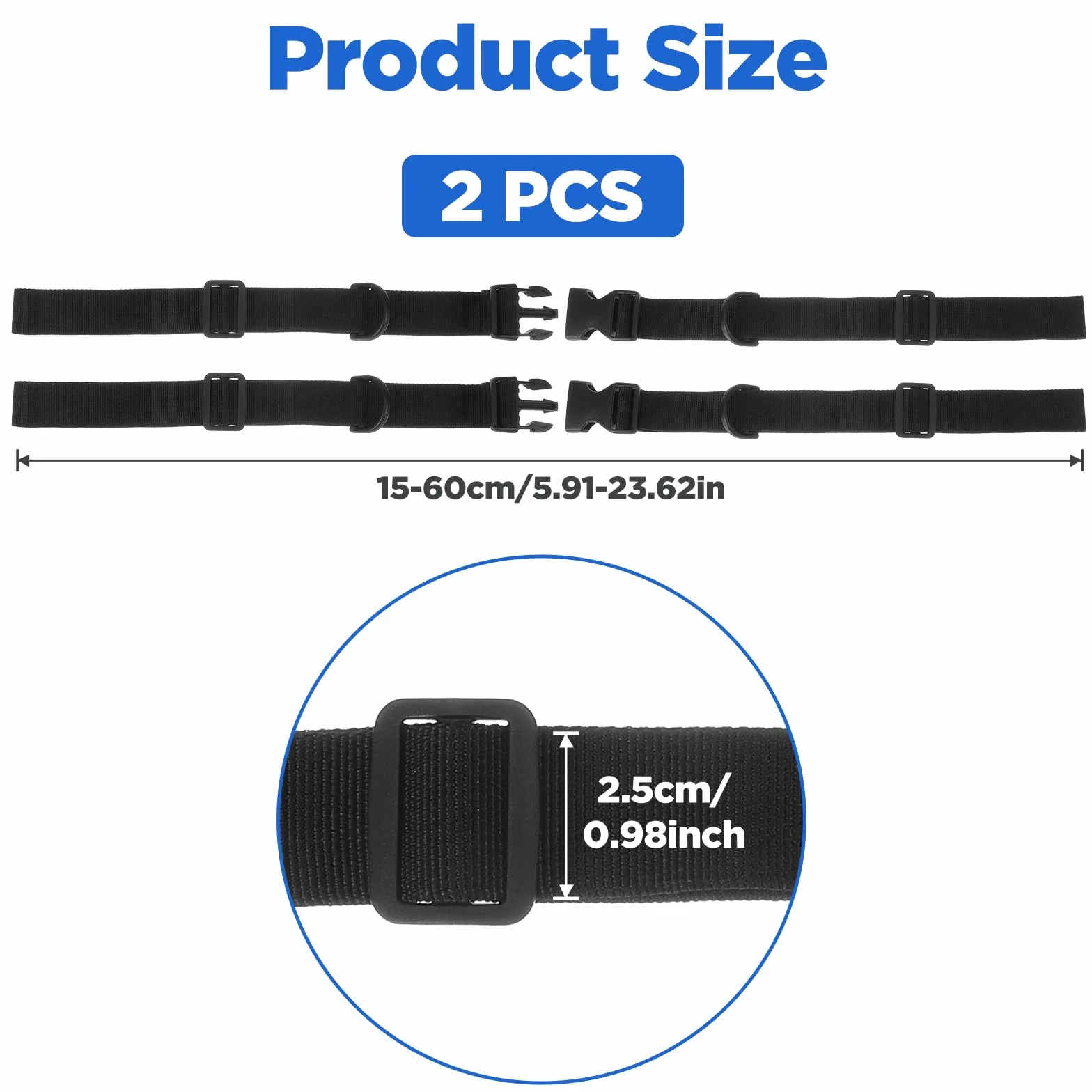 Nogeqi 2 sztuki czarne pasy piersiowe do plecaka, regulowany pas piersiowy do plecaka, paski do plecaka nylonowe z szybkim zapięciem antypoślizgowe do doposażenia plecaka szkolnego na podróże