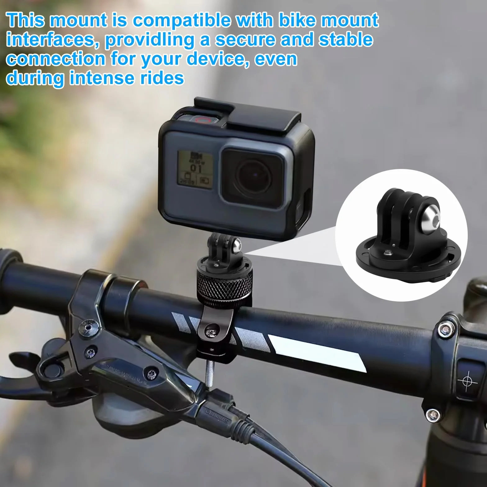 Uchwyt na kamerę rowerową VOSSOT, adapter do mocowania na rowerze kompatybilny z interfejsem Edge, w zestawie klucz, uchwyt na kierownicę roweru do kamery Garmin Edge GoPro i akcesoriów rowerowych