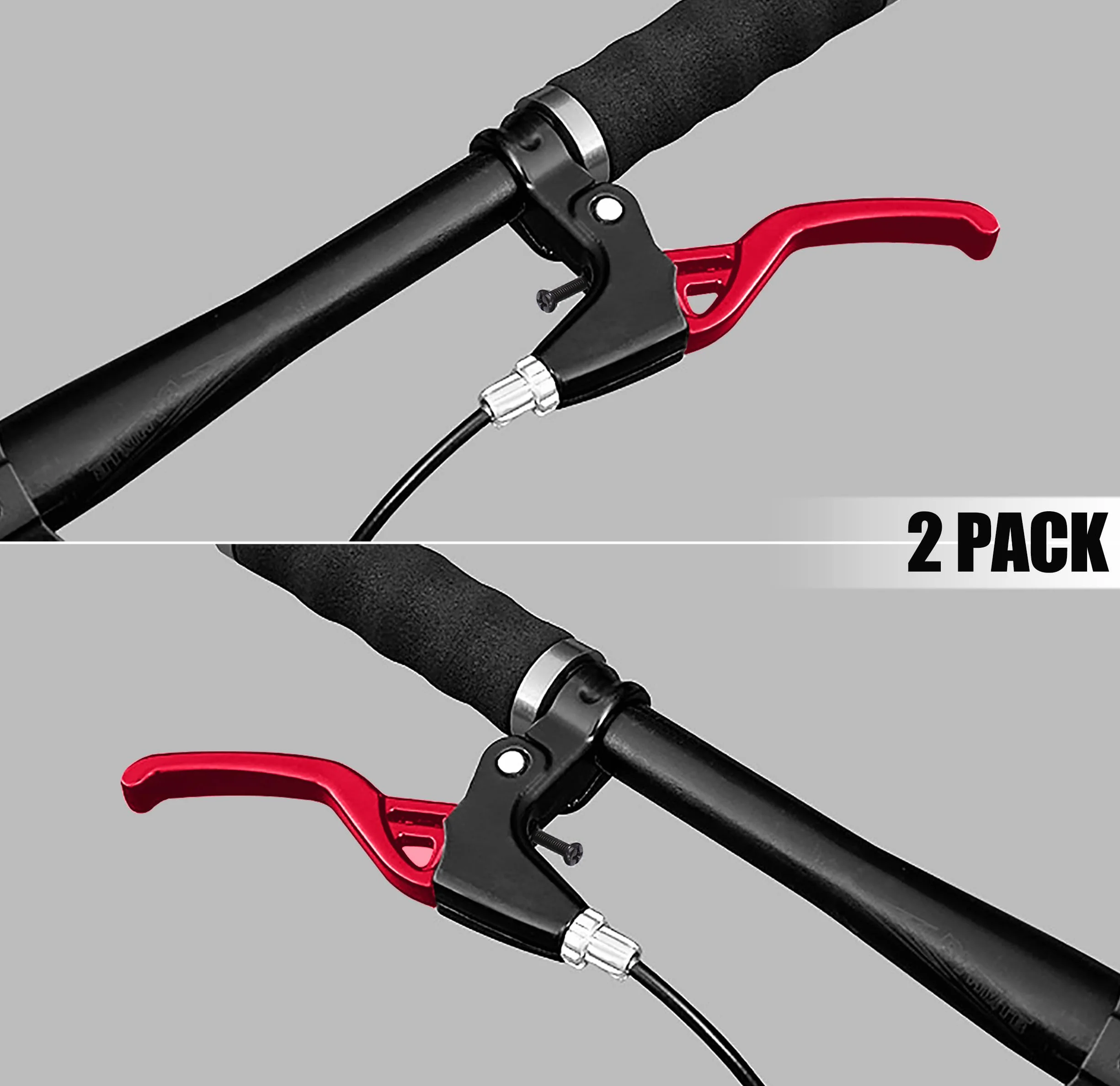 QIMEI-SHOP Dźwignia hamulca rowerowego Klamki hamulcowe do rowerów w całości ze stopu aluminium do kierownicy MTB rower szosowy średnica 22 mm czerwony 1 para