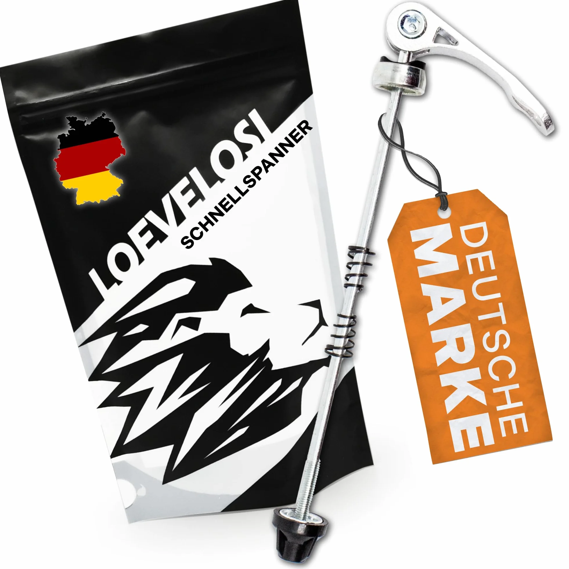 LOEVELOSI Szybkozłączka rowerowa, bardzo lekka, oś tylna, MTB, rower trekkingowy i wyścigowy, zestaw osi rowerowych Quick Release, zestaw osi z szybkim zapięciem, tylna oś wtykana, tylne koło, srebrny