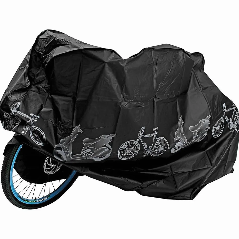 Pokrowiec na rower, do przechowywania na zewnątrz, wodoodporny, odporny na kurz, deszcz, ochrona przed promieniowaniem UV, do roweru górskiego, szosowego, motocykla, czarny, 200 x 100 cm