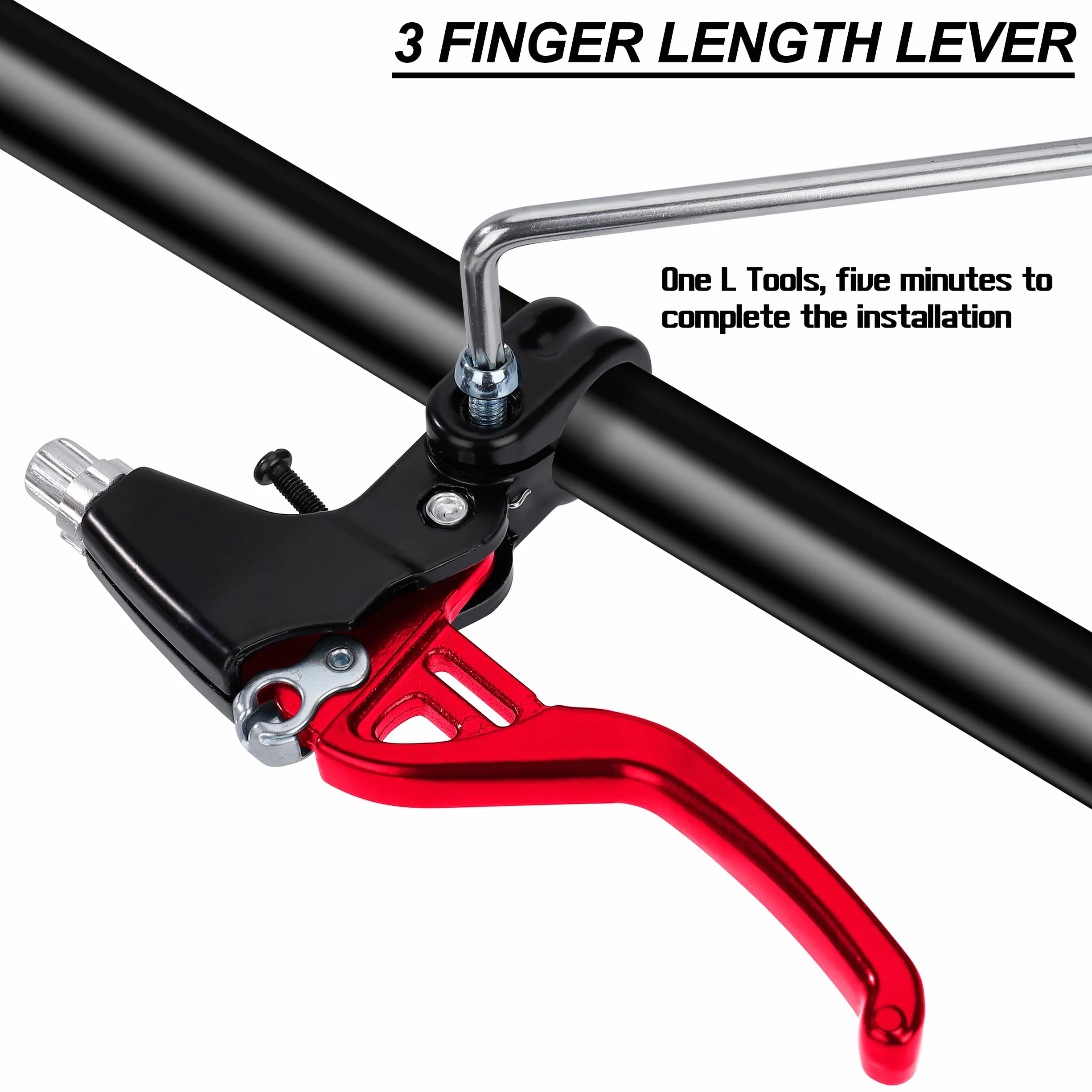 QIMEI-SHOP Dźwignia hamulca rowerowego Klamki hamulcowe do rowerów w całości ze stopu aluminium do kierownicy MTB rower szosowy średnica 22 mm czerwony 1 para