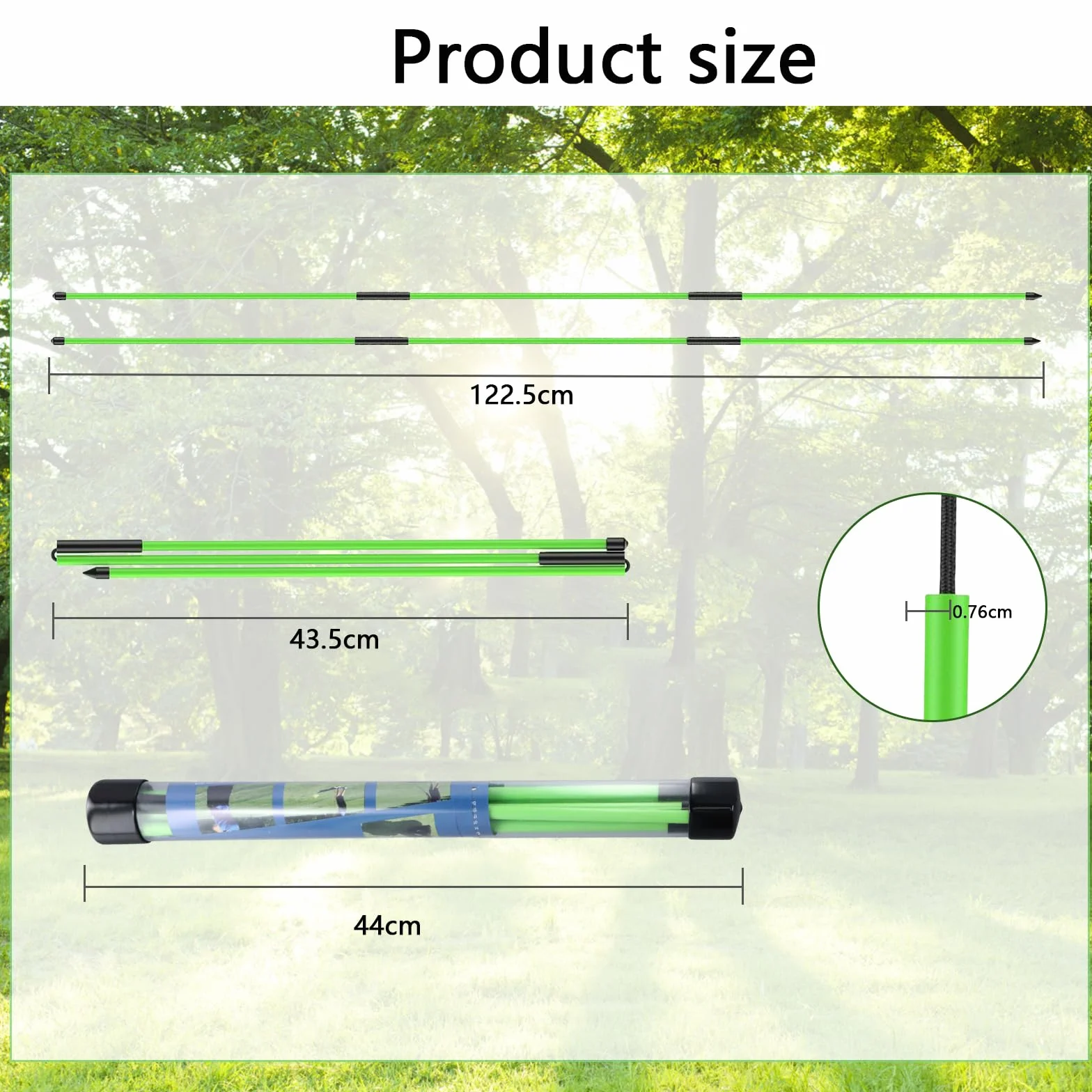 Zestaw 2 patyczków golfowych, 122,5 cm, składana pomoc do ćwiczeń golfowych z przezroczystą rurką do przechowywania, drążki do ćwiczeń wyrównania golfa, narzędzie do trenera pełnej huśtawki, pomoc