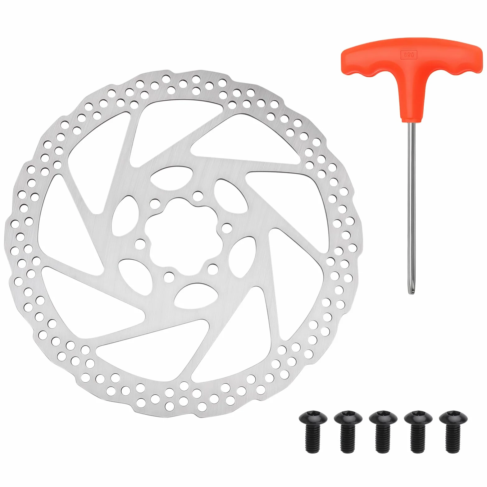 Zestaw tarcz hamulcowych do roweru, 180 mm, RT56 CNC, hamulec tarczowy, stal nierdzewna, hamulec tarczowy z 6 otworami i śrubami T25, tarczami hamulcowymi, kompatybilne z Shimano MTB, rower górski