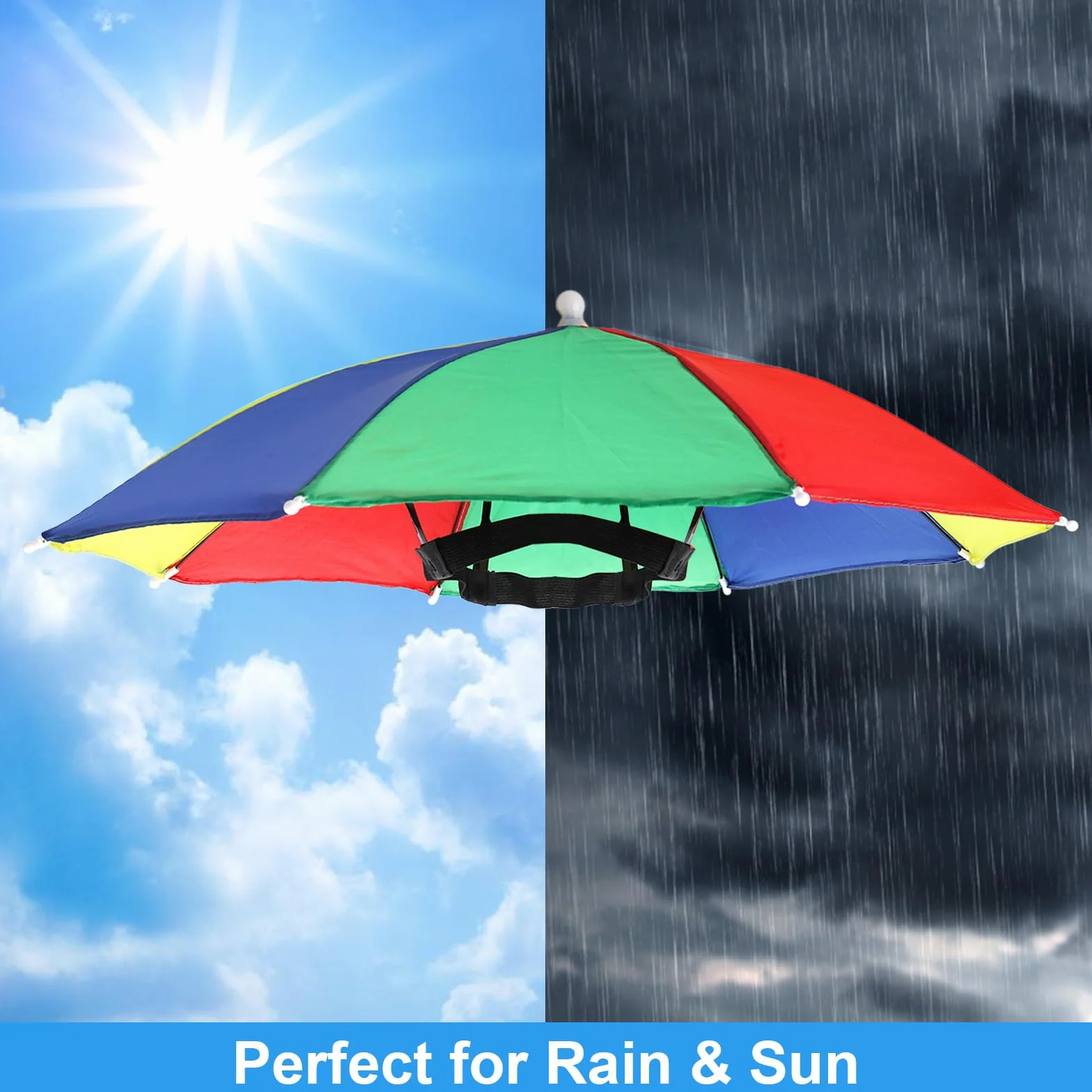 3 sztuki kapelusz z parasolem 50 cm na głowę, składany kapelusz z parasolem dla dorosłych i dzieci, kapelusz z parasolem na głowę, parasol, słonecznik, nadaje się do jazdy na rowerze