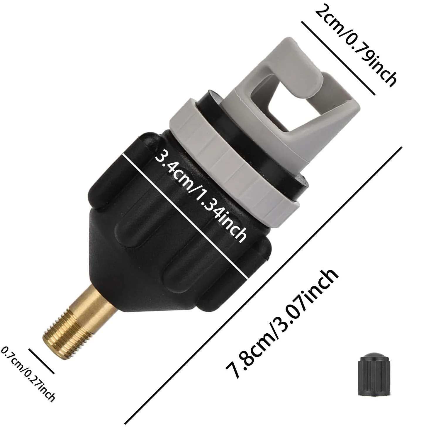 1 opakowanie Adapter zaworu powietrza łodzi, adapter zaworu pompy Sup, konwerter pompy powietrza do nadmuchiwanego łodzi do nadmuchiwanego łóżka, nadmuchiwanej łodzi (czarny)