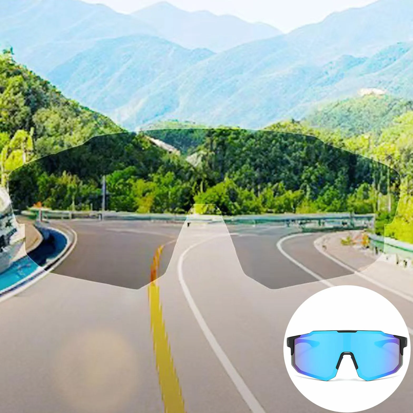 Kiuiom Damskie męskie okulary rowerowe, sportowe okulary przeciwsłoneczne, okulary sportowe do aktywności na świeżym powietrzu, UV400, okulary rowerowe polaryzacyjne, okulary przeciwsłoneczne do jazdy