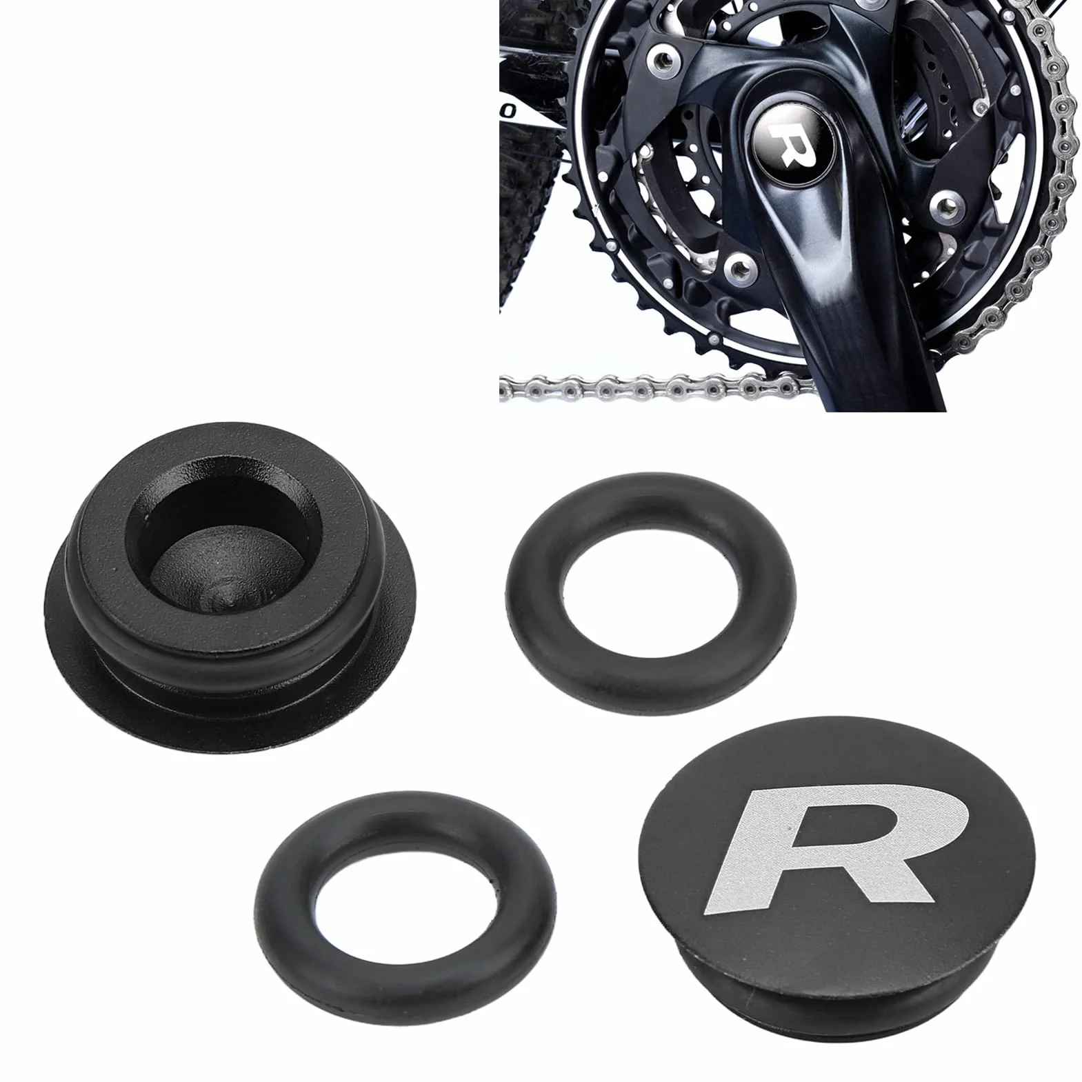 Osłona Przeciwpyłowa Mechanizmu Korbowego do Roweru Górskiego, Nasadka Wspornika śruby Mocującej Korby Rowerowej, Nasadka Wału środkowego ze Stopu Aluminium do(1 czarna osłona przeciwpyłowa)