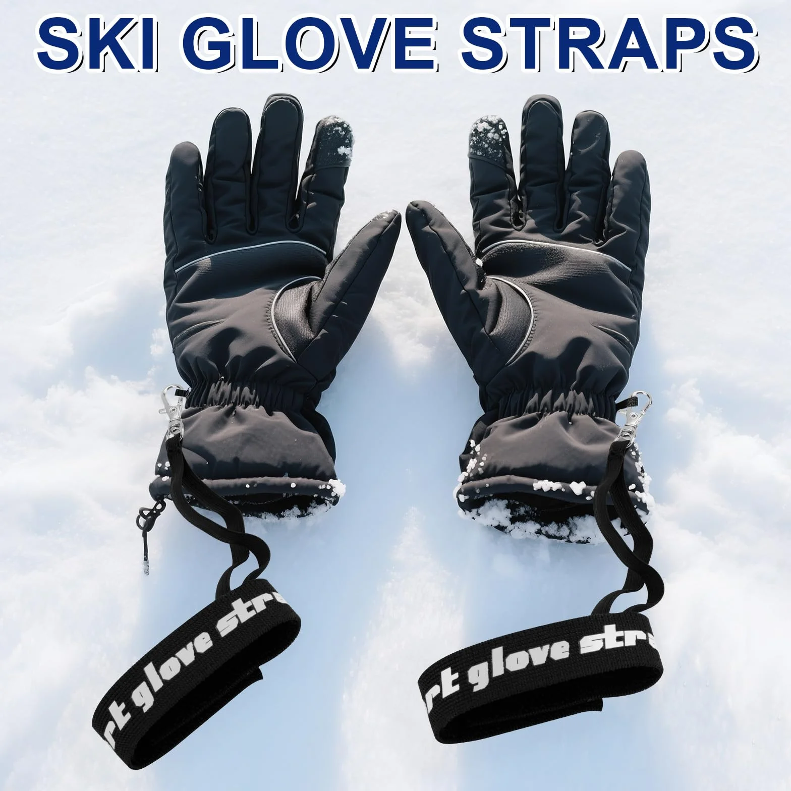 4szt Sport Rękawiczka Paski Bezpieczeństwa, Elastyczne Narciarskie Rękawiczki Smycze Nadgarstkowe z Metalowymi Klipsami Anty-Zagubienie Uchwyt Rękawice Smycz do Snowboardu Wspinaczki Górskiej