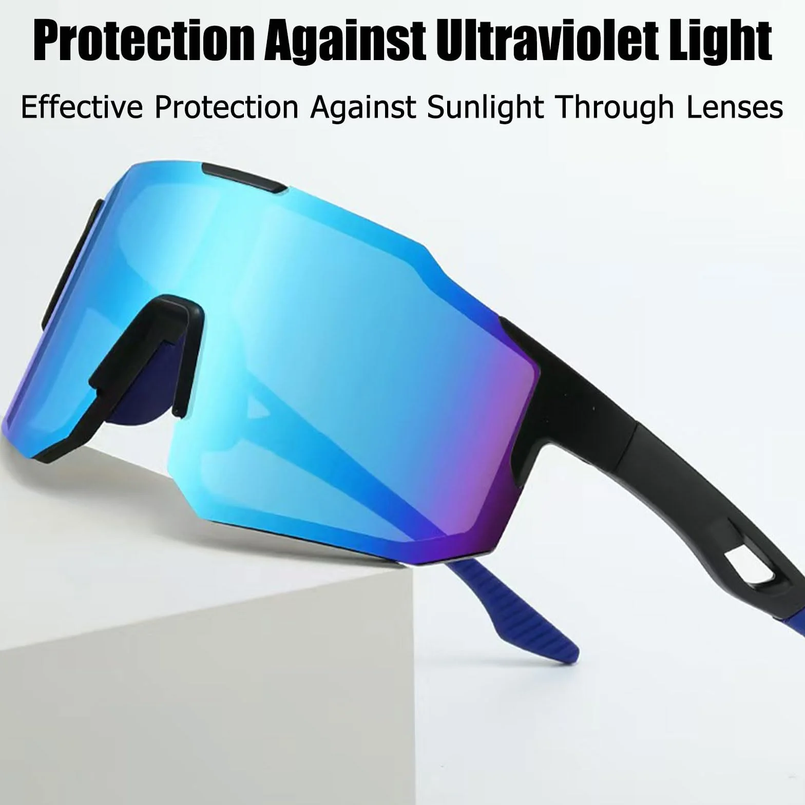 Kiuiom Damskie męskie okulary rowerowe, sportowe okulary przeciwsłoneczne, okulary sportowe do aktywności na świeżym powietrzu, UV400, okulary rowerowe polaryzacyjne, okulary przeciwsłoneczne do jazdy