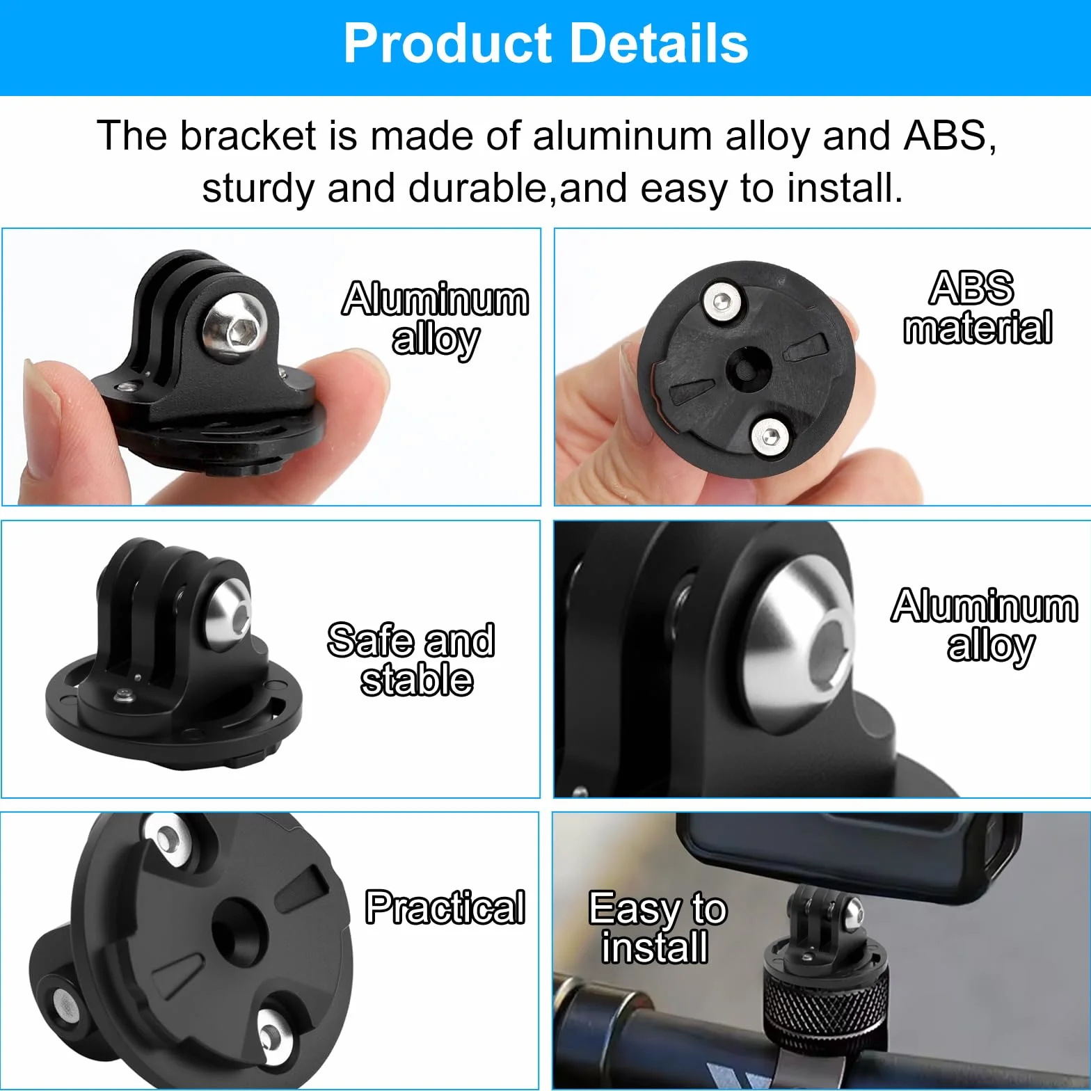 Uchwyt na kamerę rowerową VOSSOT, adapter do mocowania na rowerze kompatybilny z interfejsem Edge, w zestawie klucz, uchwyt na kierownicę roweru do kamery Garmin Edge GoPro i akcesoriów rowerowych