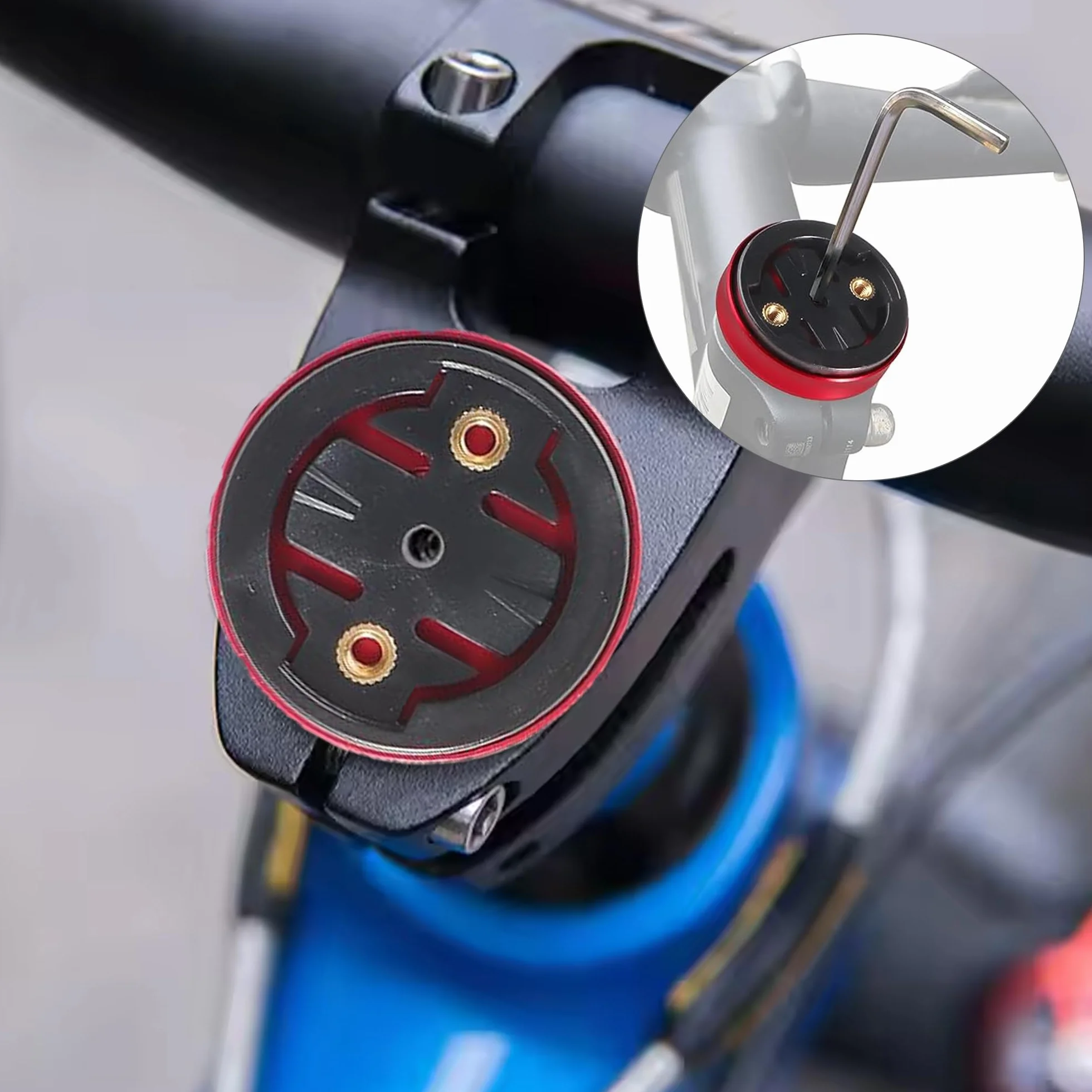 Support Guidon Vélo Compatible Avec Garmin, Support D'Ordinateur De Vélo Vtt Compatible, Avec Gar-Min Edge 200 500 510 520 800 810 1000(Rouge)