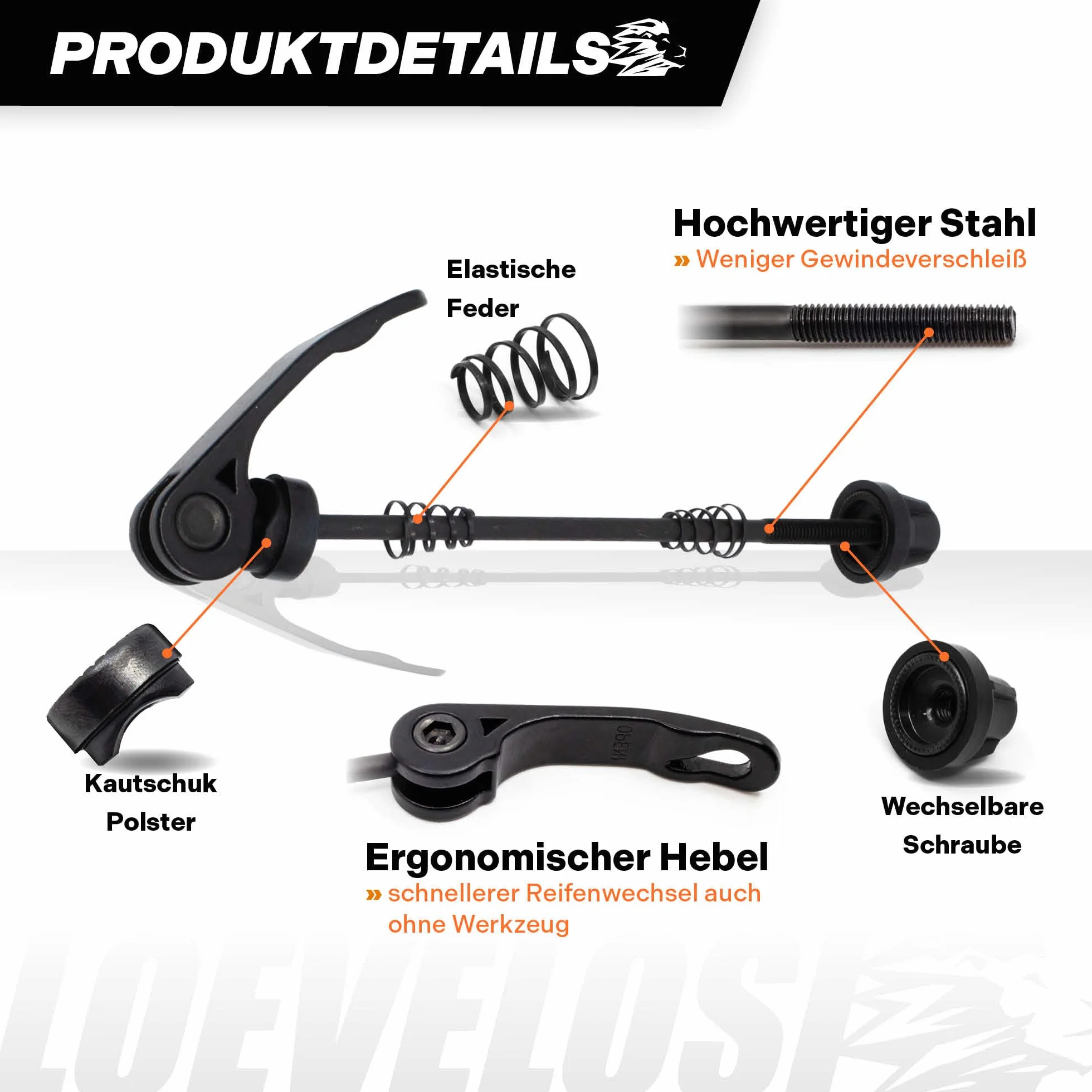 LOEVELOSI Szybkozłączka rowerowa, bardzo lekka, oś tylna, MTB, rower trekkingowy i wyścigowy, zestaw osi rowerowych Quick Release, zestaw osi z szybkim zapięciem, tylna oś wtykana, tylne koło, srebrny