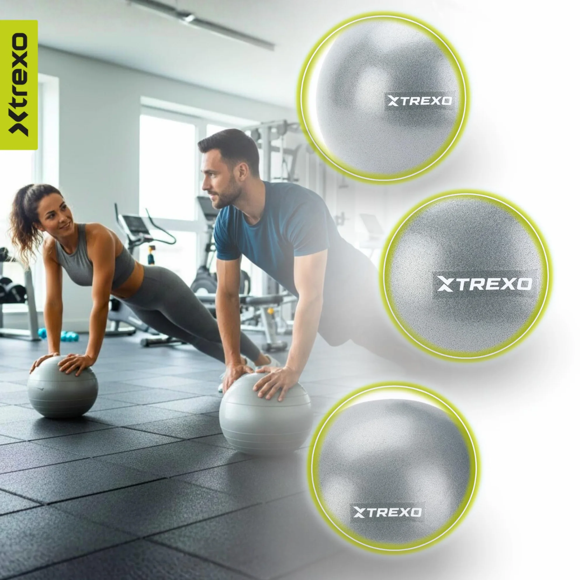 TREXO Mini piłka gimnastyczna o średnicy 20 cm, wyprodukowana z PCW, trwała i odporna na zużycie piłka treningowa, lekka i łatwa do przenoszenia, idealna do fitnessu
